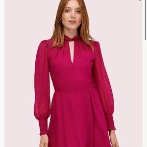 Kate spade silk clip smocked mini dress